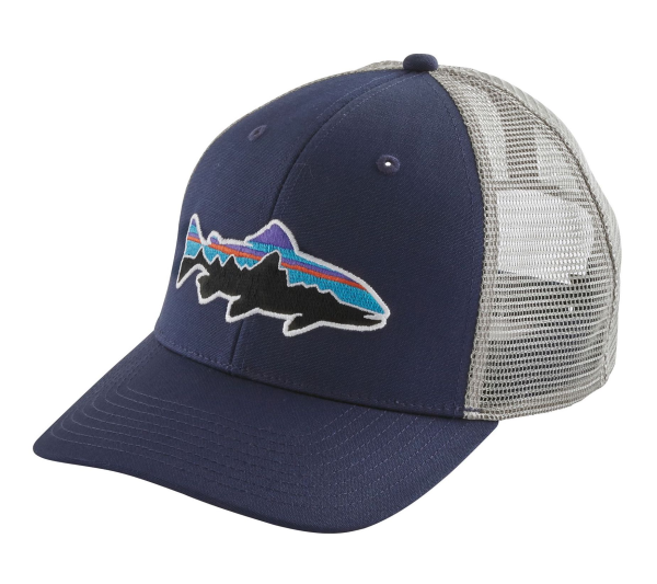 Patagonia Fitz Roy Trout Trucker Hat Classic Navy w/ Drifter Grey Patagonia Fitz Roy Trout Trucker Hat Classic Navy w/ Drifter Grey